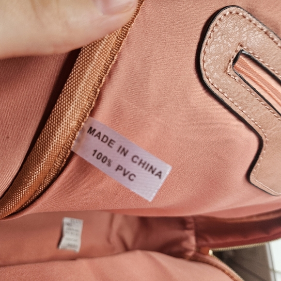 Light Brown Travel Backpack Faux Leather main image 10